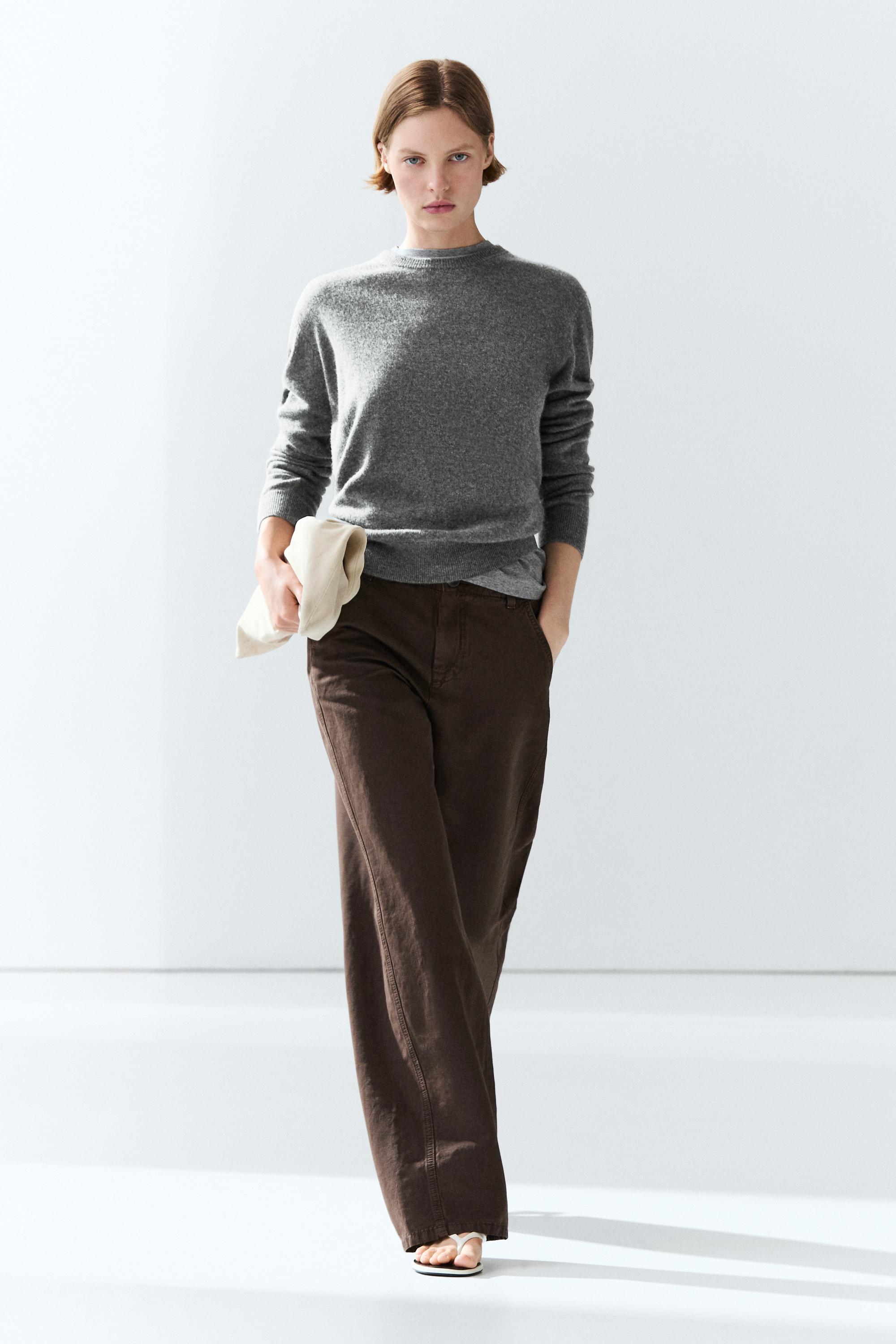 100% cashmere long sleeve sweater